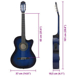 Kék 6 húros klasszikus western cutaway gitár ekvalizerrel 10