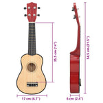 Természetes soprano ukulele készlet táskával gyerekeknek 21" 9