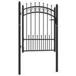 Fekete acél kerítéskapu EMMEN tüskékkel 104 x 109,5 cm