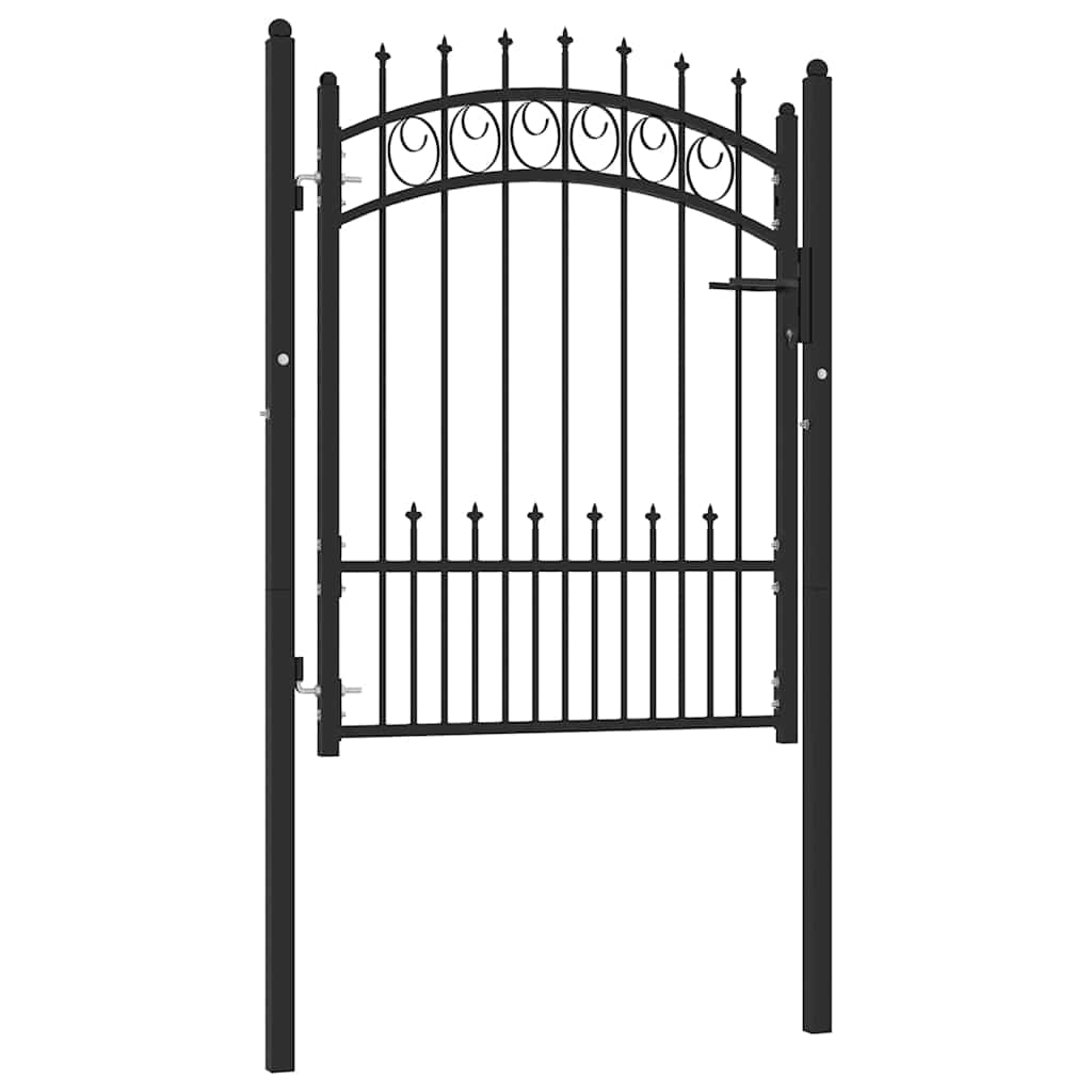 Fekete acél kerítéskapu EMMEN tüskékkel 104 x 109,5 cm
