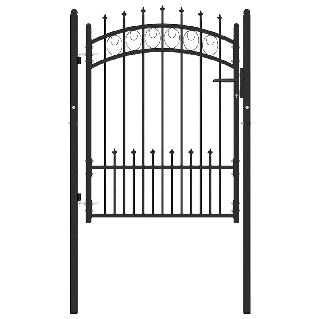 Fekete acél kerítéskapu EMMEN tüskékkel 104 x 109,5 cm 2