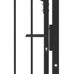vidaXL Tüskés kerítési kapu EMMEN 100 x 125 cm Porszórt Acél Fekete (3)