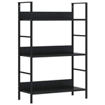 3 szintes fekete szerelt fa könyvespolc 60 x 27,6 x 90,5 cm 2