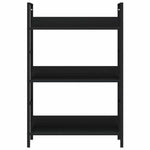 3 szintes fekete szerelt fa könyvespolc 60 x 27,6 x 90,5 cm 5