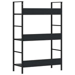 3 szintes fekete szerelt fa könyvespolc 60 x 27,6 x 90,5 cm 7