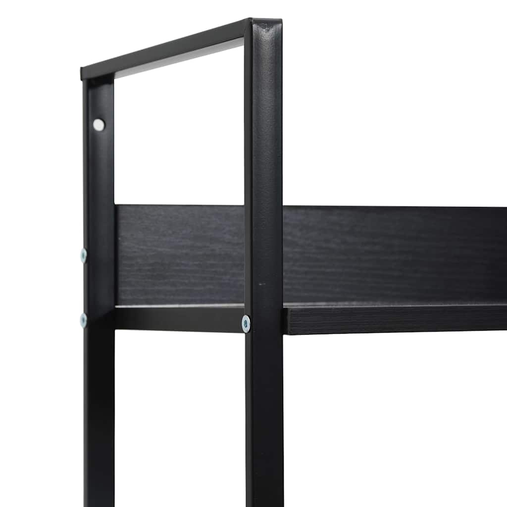 3 szintes fekete szerelt fa könyvespolc 60 x 27,6 x 90,5 cm 9