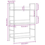 3 szintes fekete szerelt fa könyvespolc 60 x 27,6 x 90,5 cm 10