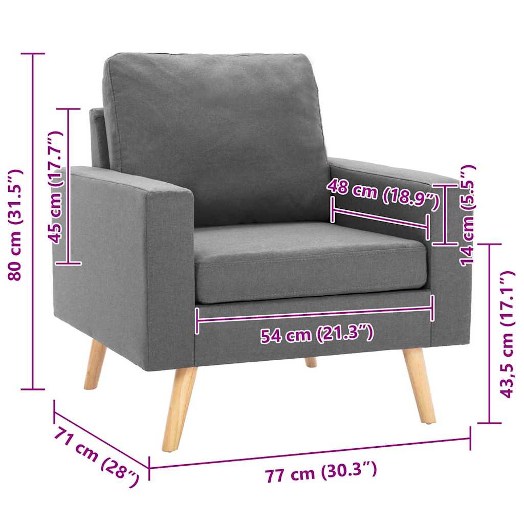 Világosszürke szövetfotel 7