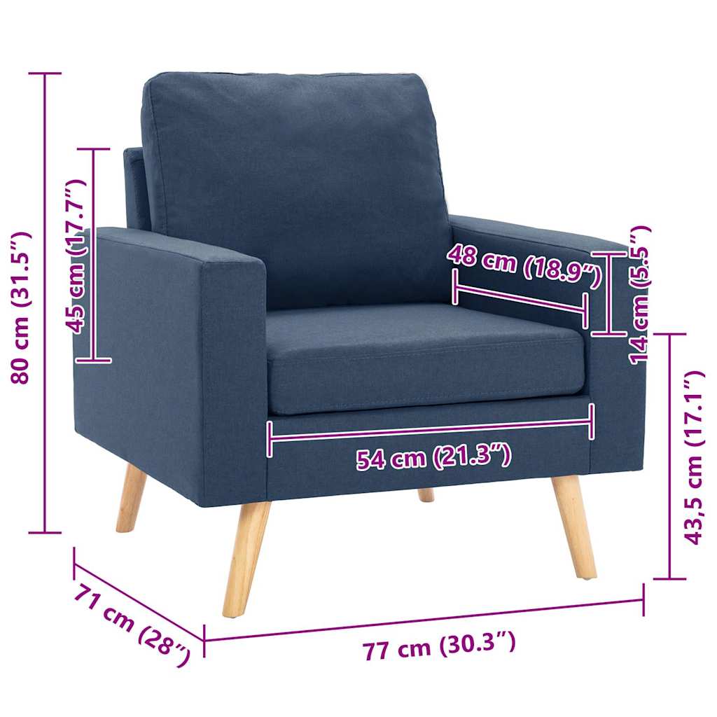 Kék szövetfotel 7