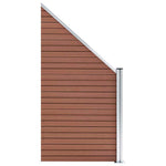 8 négyszögletes és 1 ferde barna WPC kerítéselem 1484 x 186 cm 11