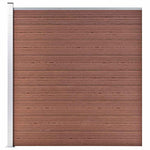 8 négyszögletes és 1 ferde barna WPC kerítéselem 1484 x 186 cm 5