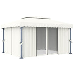Krémfehér alumíniumpavilon függönnyel 4 x 3 m 2