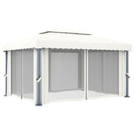 Krémfehér alumíniumpavilon függönnyel 4 x 3 m 4