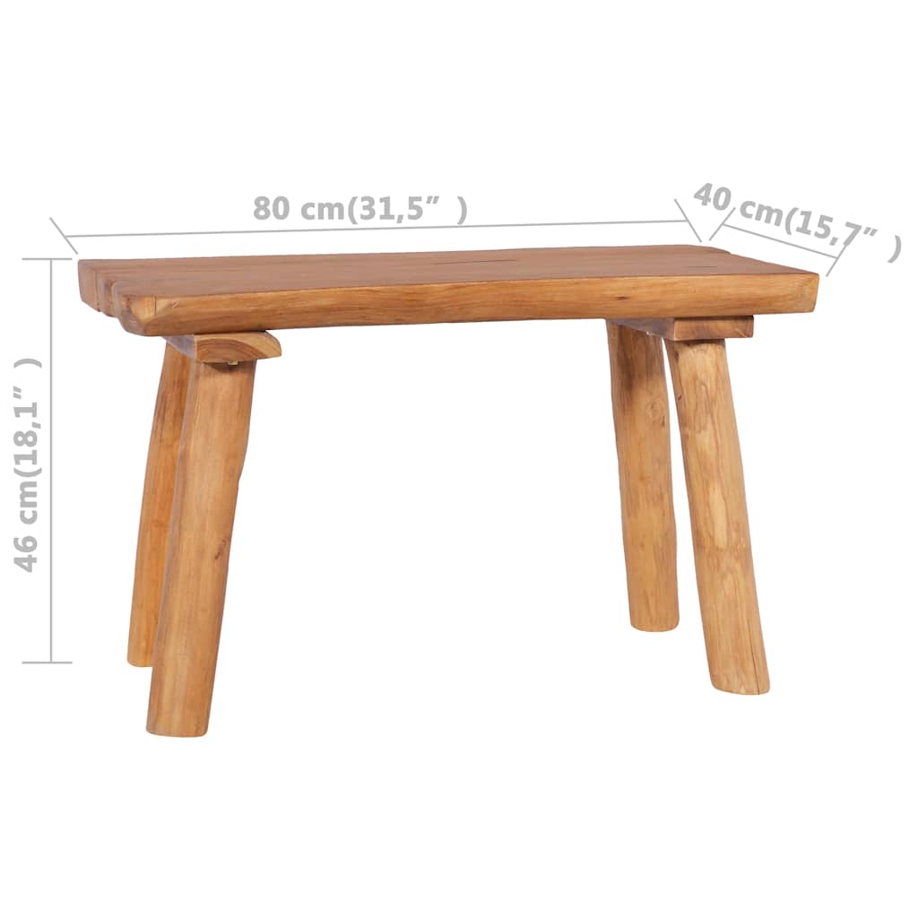 Tömör tíkfa kerti pad 80 cm 6