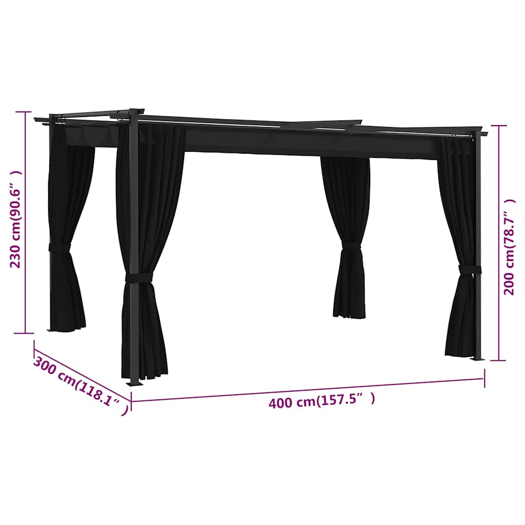 Antracitszürke pavilon 4 x 3 m 7