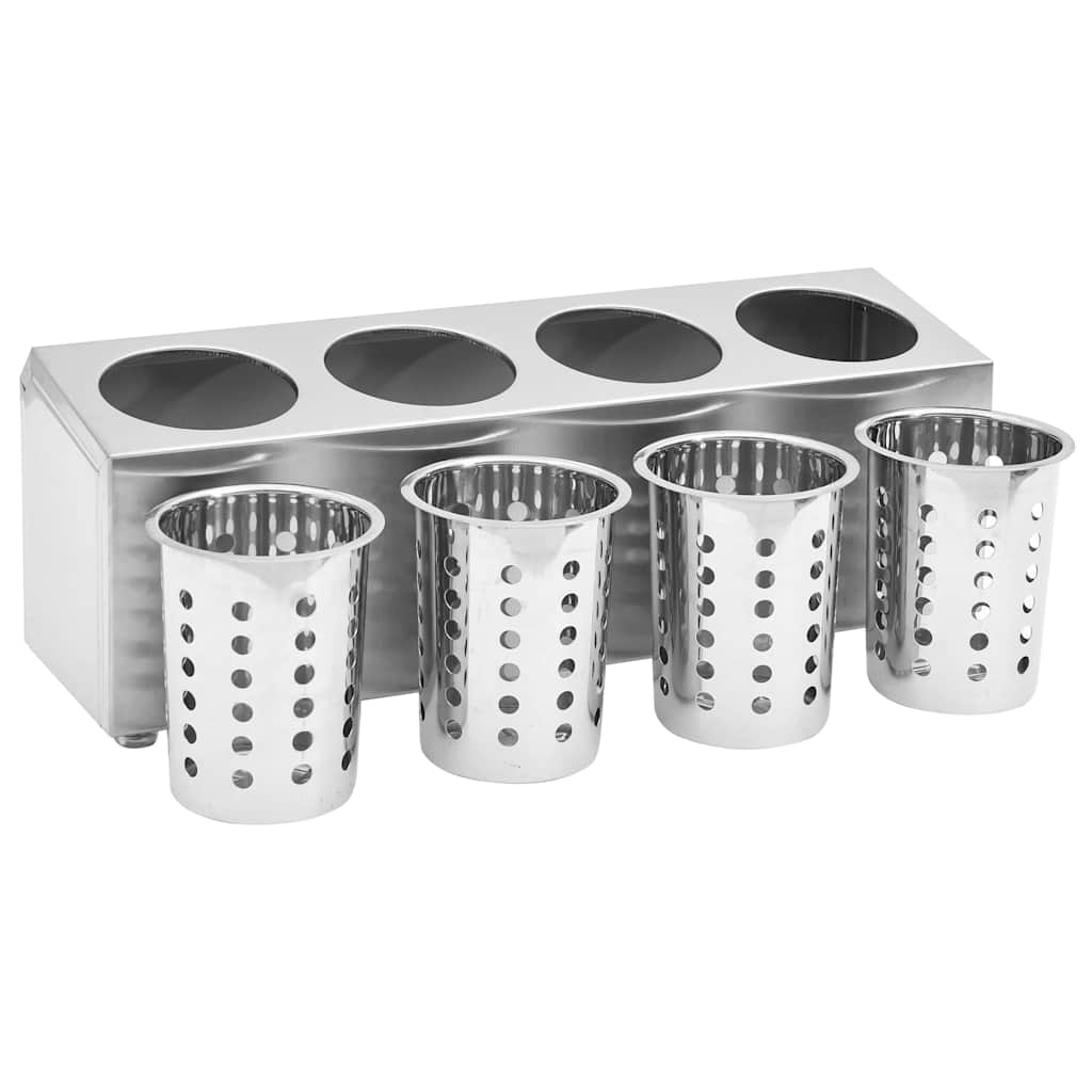 4 rekeszes négyszögletes rozsdamentes acél evőeszköz-tároló 3