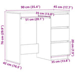 Betonszürke szerelt fa íróasztal 90 x 45 x 76 cm 12