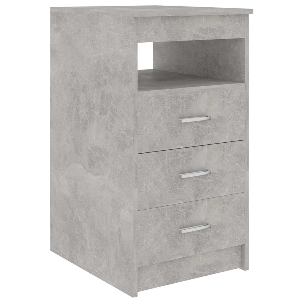 Betonszürke szerelt fa fiókos szekrény 40 x 50 x 76 cm 2
