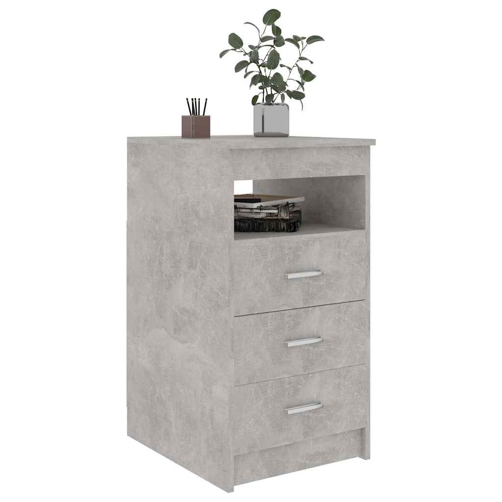 Betonszürke szerelt fa fiókos szekrény 40 x 50 x 76 cm 3