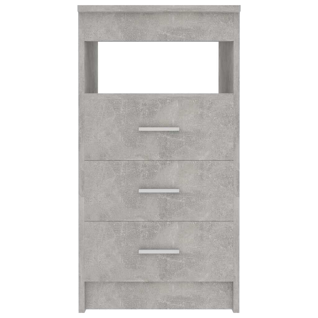 Betonszürke szerelt fa fiókos szekrény 40 x 50 x 76 cm 4