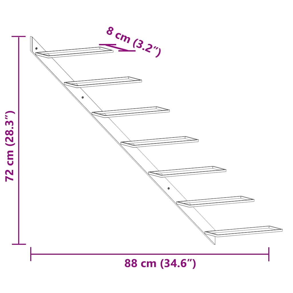 Fekete fém falra szerelhető bortartó állvány 7 palacknak 9