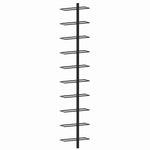 Fekete fém falra szerelhető bortartó állvány 10 palacknak 7