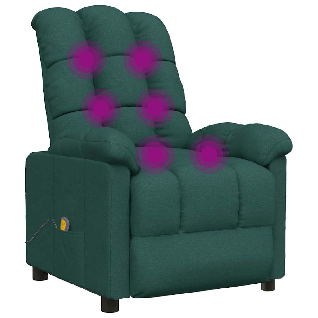 Sötétzöld szövet masszázsfotel 6