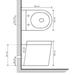 Fekete falra szerelhető kerámia WC rejtett öblítőtartállyal 13