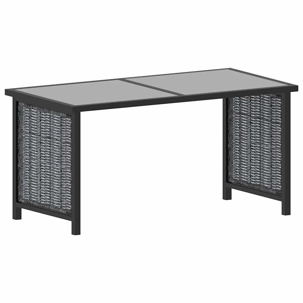 8 részes antracitszürke kerti polyrattan ülőgarnitúra párnákkal 4