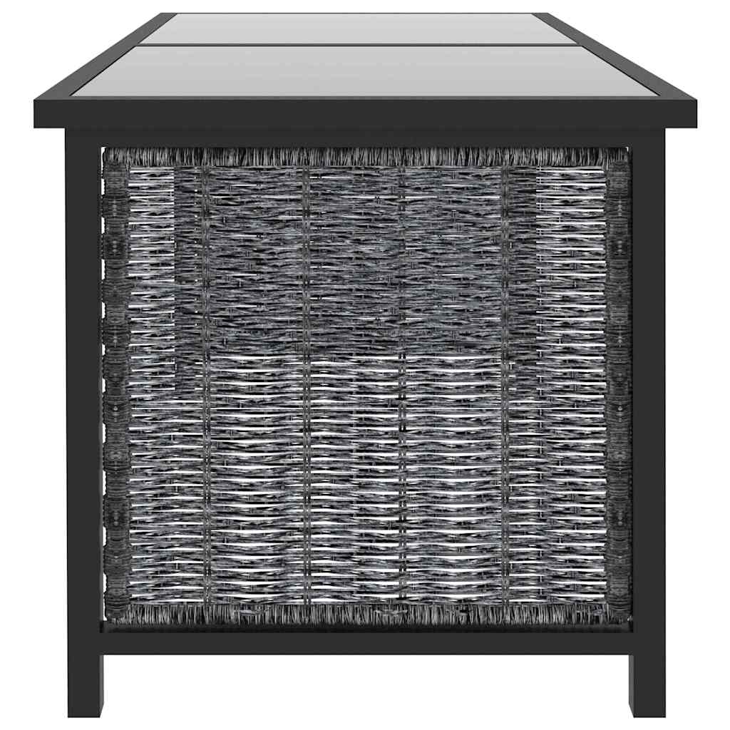 8 részes antracitszürke kerti polyrattan ülőgarnitúra párnákkal 5