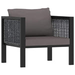 8 részes antracitszürke kerti polyrattan ülőgarnitúra párnákkal 6