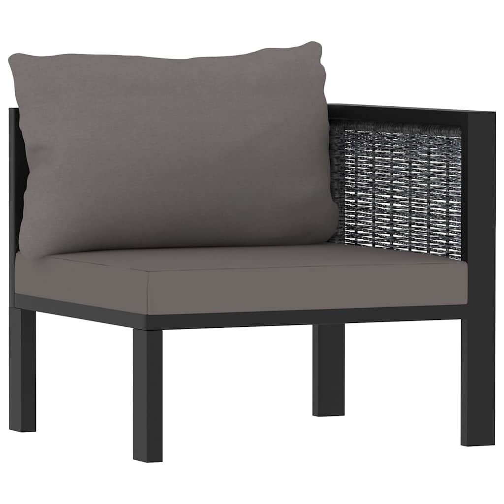 8 részes antracitszürke kerti polyrattan ülőgarnitúra párnákkal 8