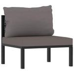 8 részes antracitszürke kerti polyrattan ülőgarnitúra párnákkal 9