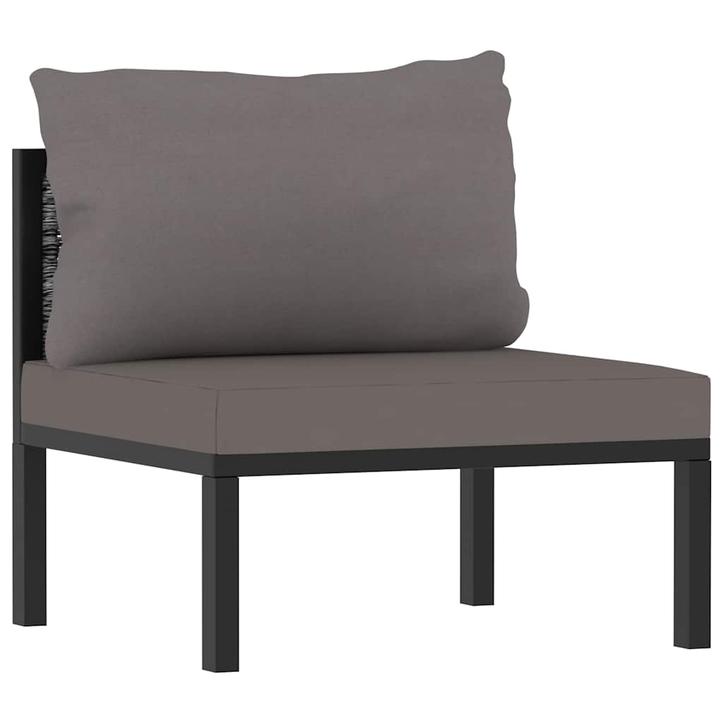 8 részes antracitszürke kerti polyrattan ülőgarnitúra párnákkal 9