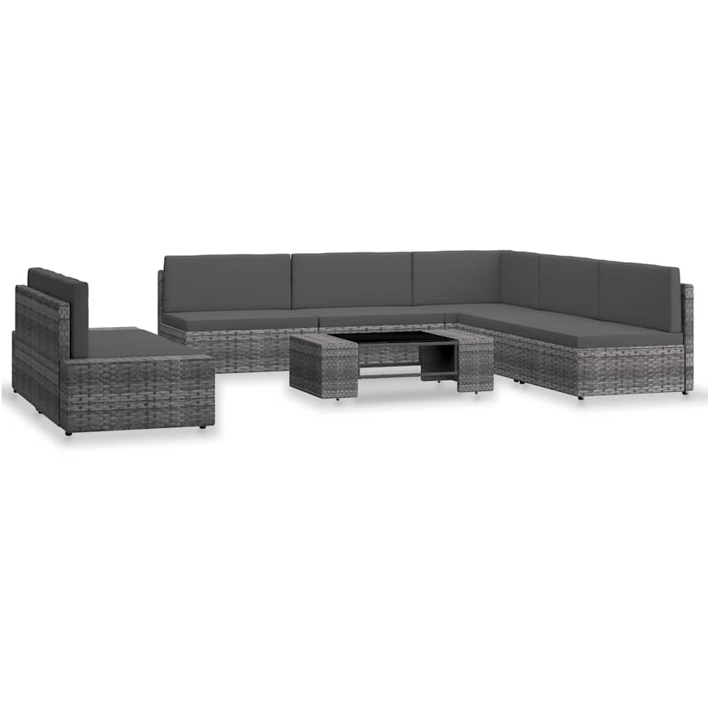 7 részes szürke polyrattan kerti ülőgarnitúra