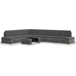 7 részes szürke polyrattan kerti ülőgarnitúra 2