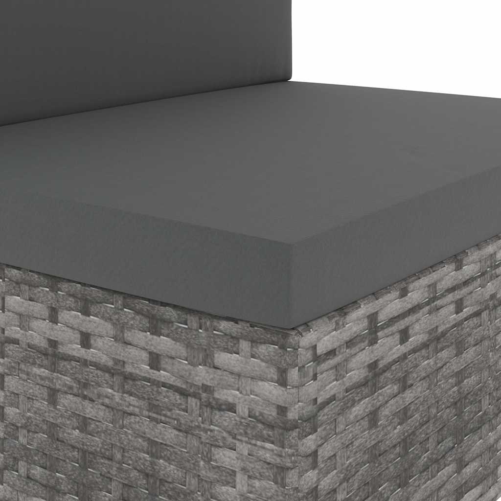 7 részes szürke polyrattan kerti ülőgarnitúra 11