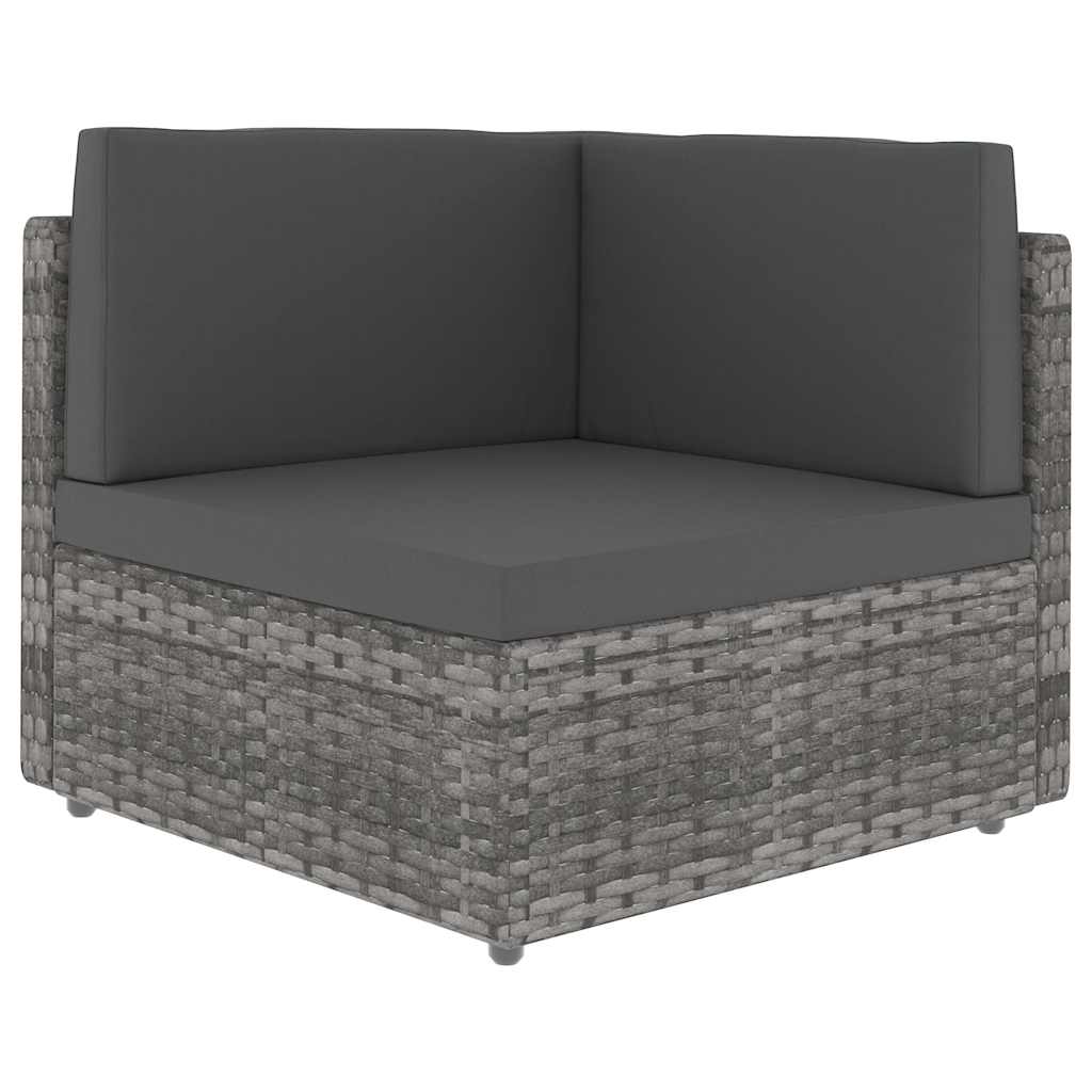 7 részes szürke polyrattan kerti ülőgarnitúra 12