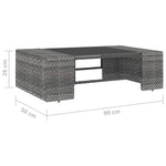 7 részes szürke polyrattan kerti ülőgarnitúra 16
