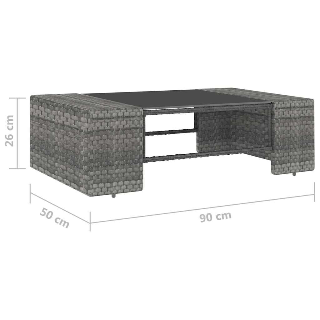 7 részes szürke polyrattan kerti ülőgarnitúra 16