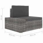 7 részes szürke polyrattan kerti ülőgarnitúra 17