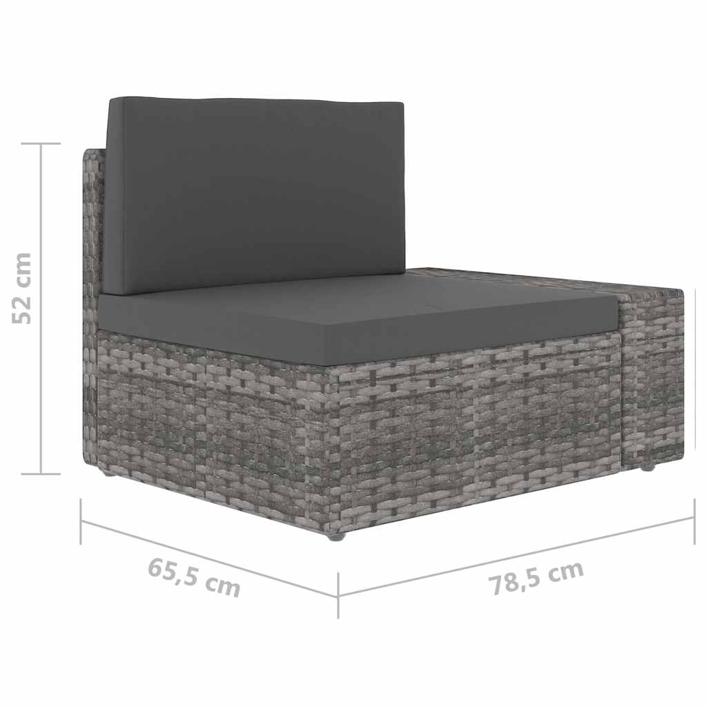 7 részes szürke polyrattan kerti ülőgarnitúra 18
