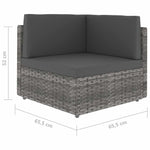7 részes szürke polyrattan kerti ülőgarnitúra 20