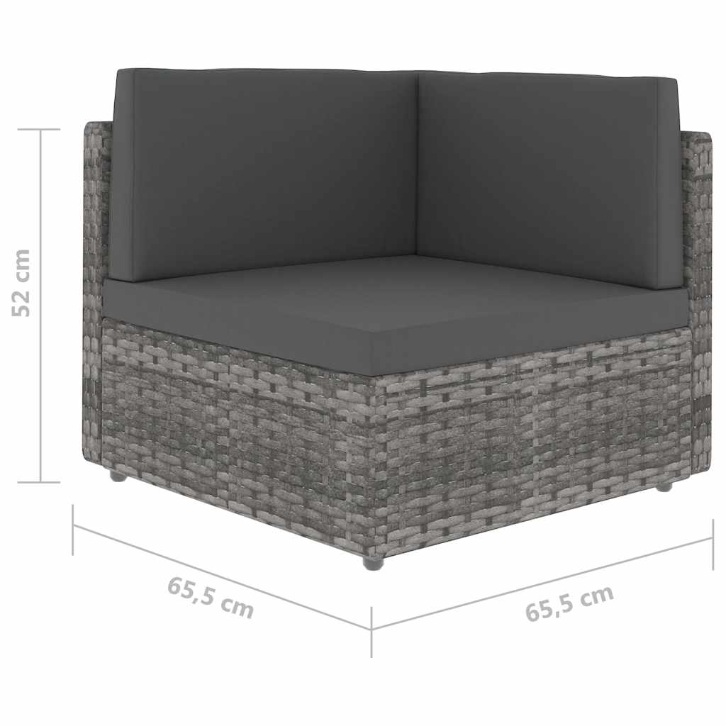 7 részes szürke polyrattan kerti ülőgarnitúra 20