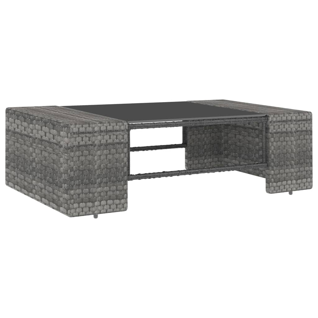 7 részes szürke polyrattan kerti ülőgarnitúra 3