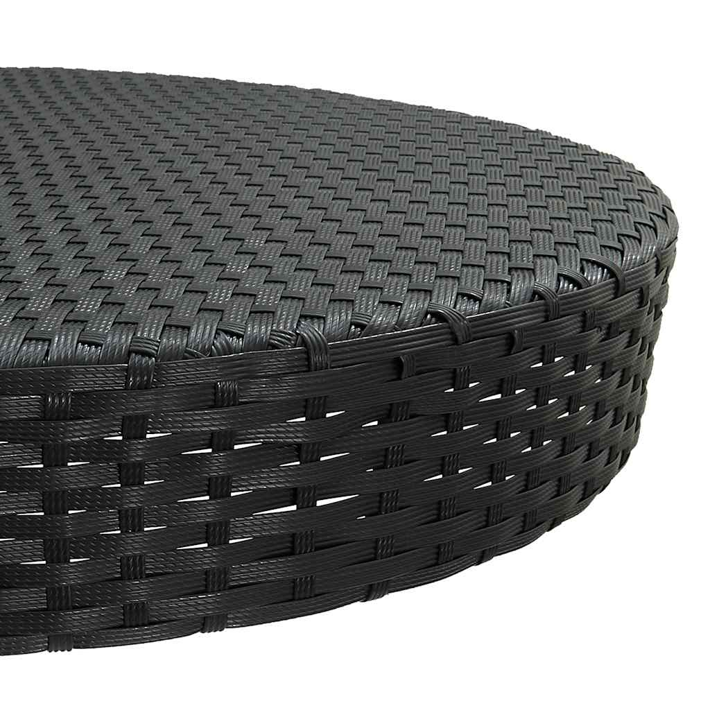 Fekete polyrattan kerti asztal 75,5 x 106 cm 3