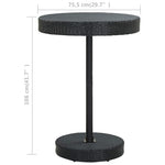 Fekete polyrattan kerti asztal 75,5 x 106 cm 4
