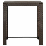 Barna polyrattan kerti bárasztal 100 x 60,5 x 110,5 cm 2