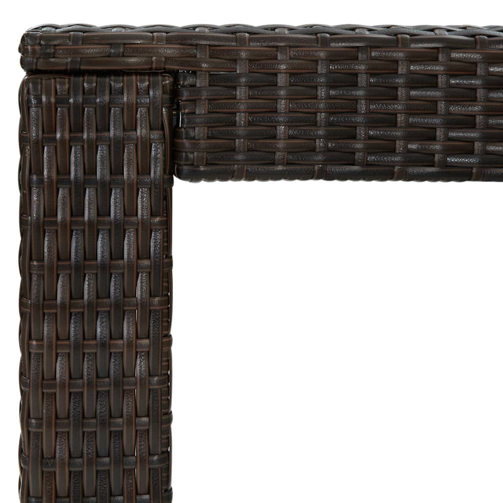 Barna polyrattan kerti bárasztal 100 x 60,5 x 110,5 cm 5
