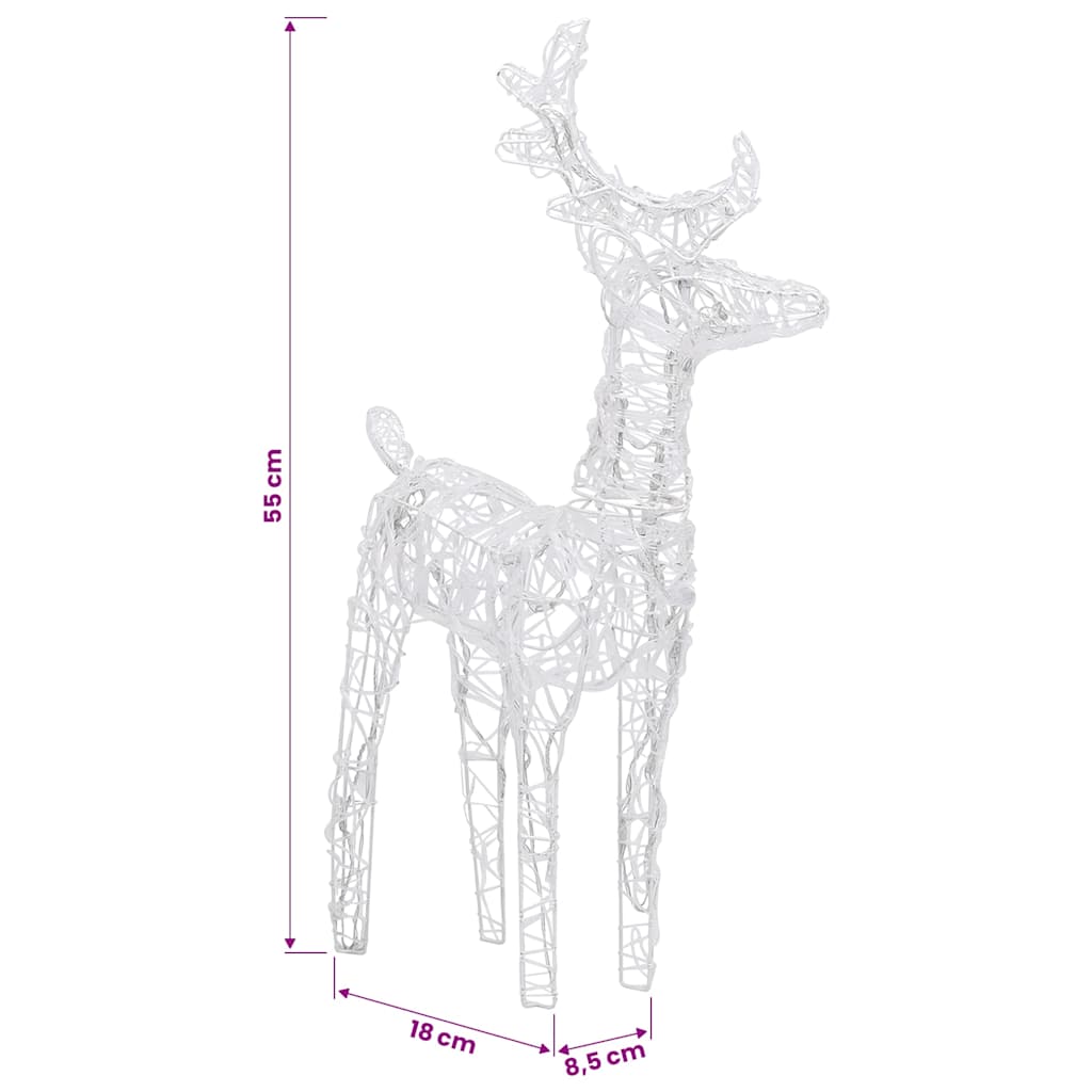 Akril rénszarvasok és szán karácsonyi dísz 160 LED-del 130 cm 9